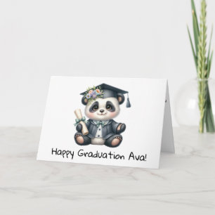 Personalized Panda Bear Kindergarten Graduation Card