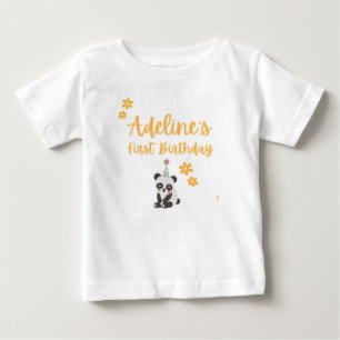 Personalized Panda First Birthday T-Shirt