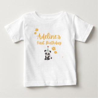 Personalized Panda First Birthday T-Shirt