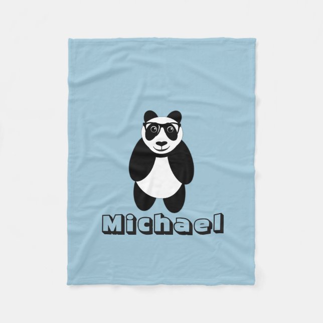 Personalized Panda Fleece Blanket (Front)