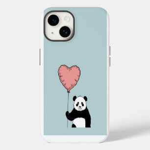 Personalized Panda Holding Heart Balloon – Sweet  iPhone 14 Case