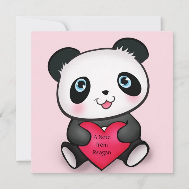 Personalized Panda Invite Card 4 Cute Panda Lovers (Front)