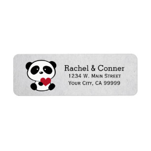 Personalized Panda Love Wedding Address Labels
