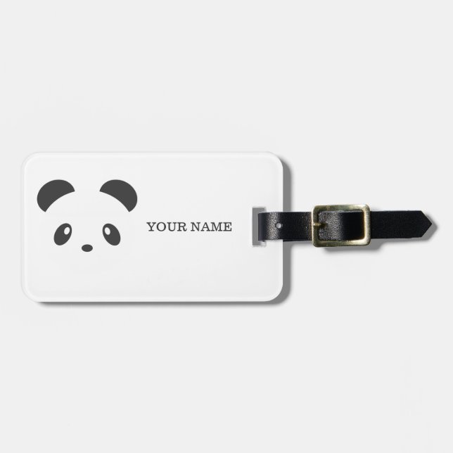 Personalized panda luggage tag (Front Horizontal)