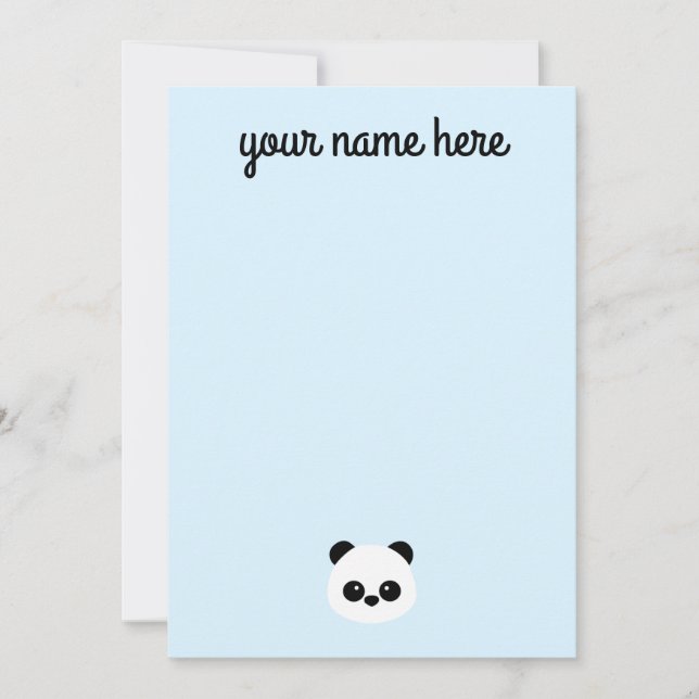 Personalized Panda Notecards for Kids (Front)