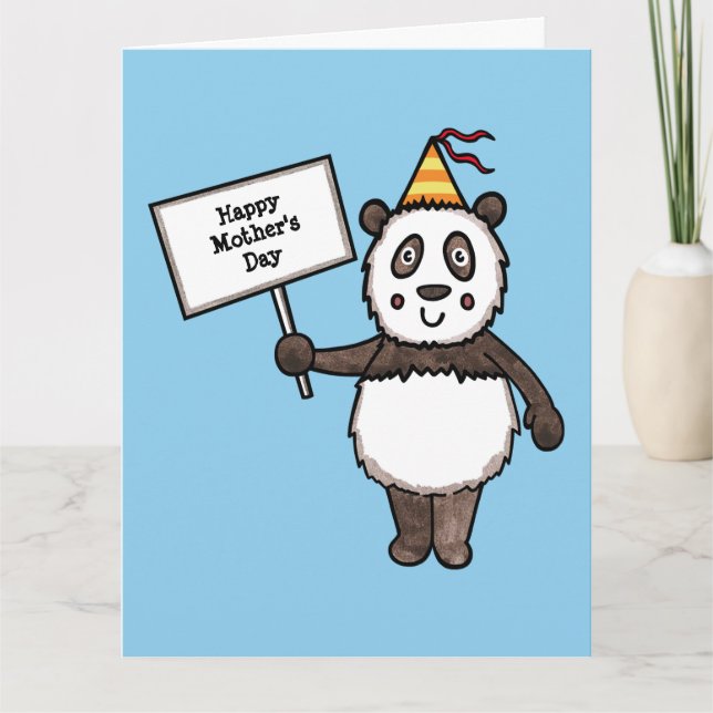 Personalized Panda Party Mother's Day Card (Front)