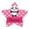 Personalized panda pink white polka dots