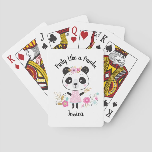 Personalized Panda Playing Cards (Back)