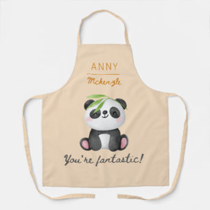 Personalized Pandastic Panda Pun Gift Design Apron