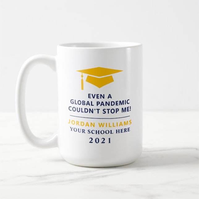 Personalized Pandemic - Graduate Class of 2021 Mug (Left)