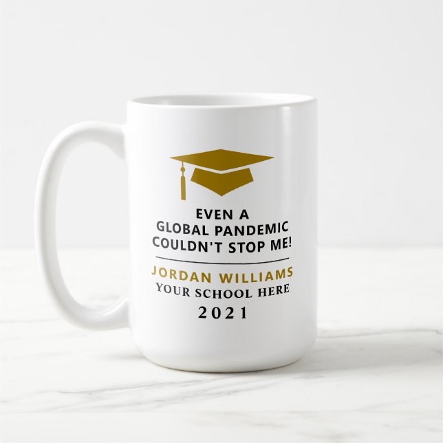Personalized Pandemic - Graduate Class of 2021 Mug (Left)