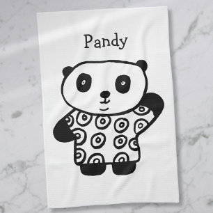 Personalized Pandy The Panda Cute Kitchen Towel