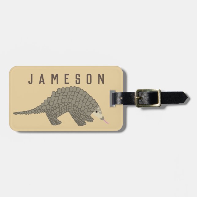 Personalized Pangolin Luggage Tag (Front Horizontal)