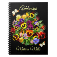 Personalized Pansy and Butterfly  Address Book