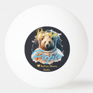 Personalized Papa Bear Simple chic Names Astronaut Ping Pong Ball