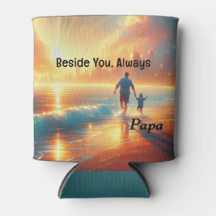 Personalized Papa Can Cooler - Beside You Always