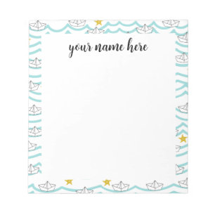 Personalized Paper Boats Notepad
