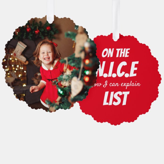 Personalized Paper Christmas Ornament  Card (Front/Back)