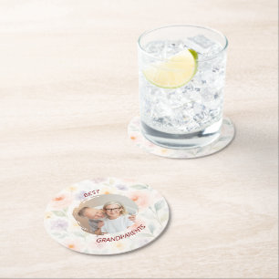 Personalized Paper Coaster Best Grandparents