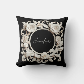 personalized paper flower frame  throw pillow