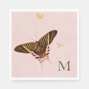 PERSONALIZED PAPER NAPKIN BUTTERFLIES IN PINK