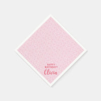 Personalized paper napkin with simple flowers
