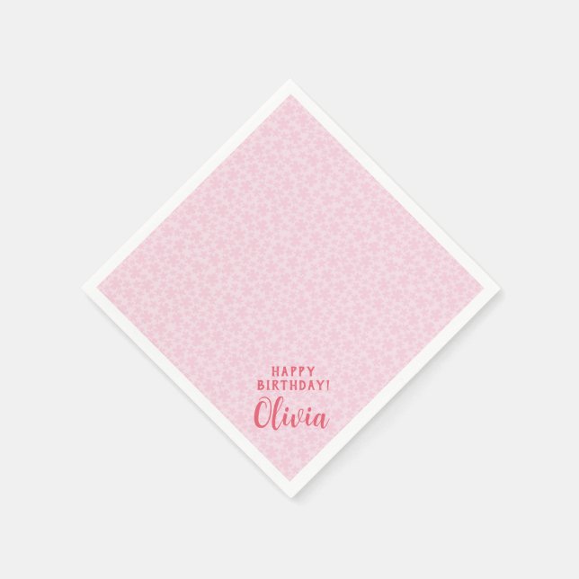 Personalized paper napkin with simple flowers  (Corner)