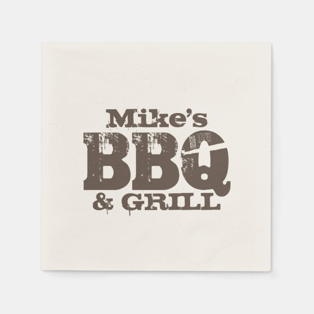 Personalized paper napkins for BBQ party (Front)