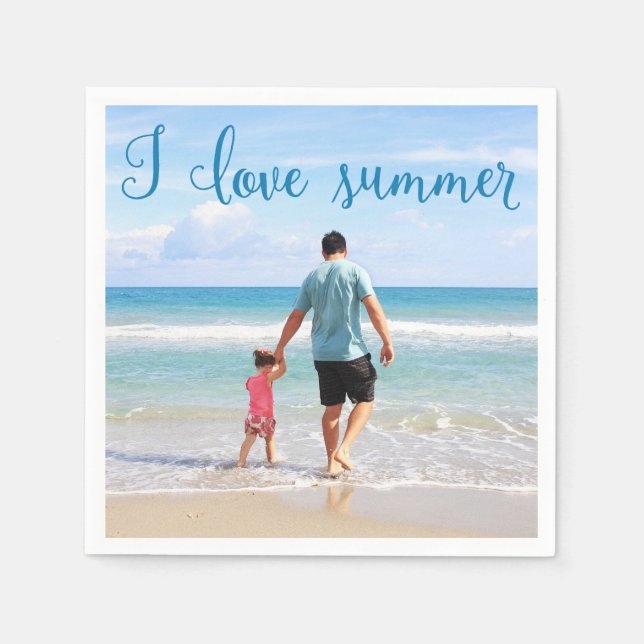 Personalized Paper Napkins Summer Add Photo (Front)