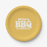 Personalized paper plates for BBQ party