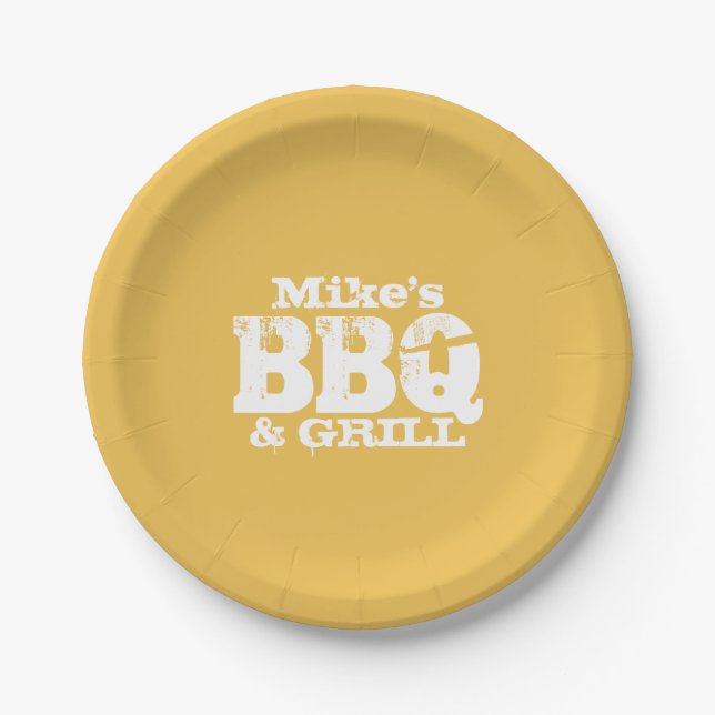 Personalized paper plates for BBQ party (Front)
