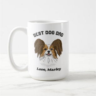 Personalized Papillon Puppy Dog Dad Custom Name Coffee Mug