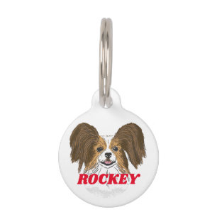 Personalized Papillon Puppy Dog Lover Custom Name Pet Tag