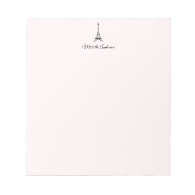 Personalized Paris Eiffel Tower France  Notepad (Front)