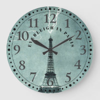 Personalized Paris Eiffel Tower Large Clock