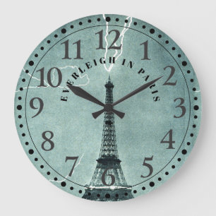 Personalized Paris Eiffel Tower Large Clock