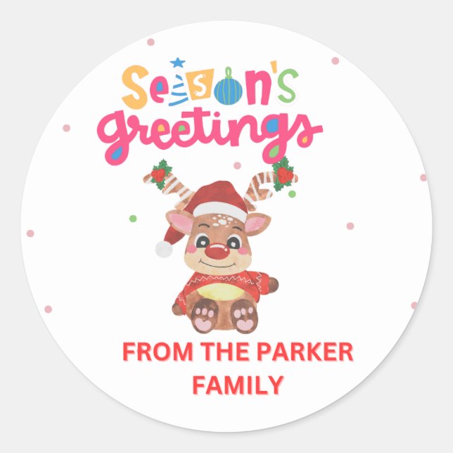  Personalized Parker Family Seasonal Sticker (Front)