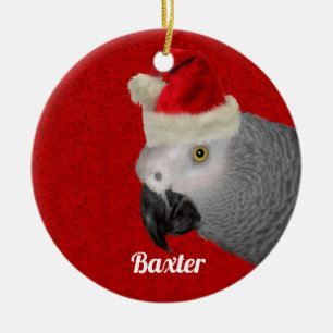 Personalized Parrot Christmas Ceramic Ornament