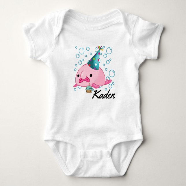 Personalized Party  Blobfish Baby Bodysuit (Front)
