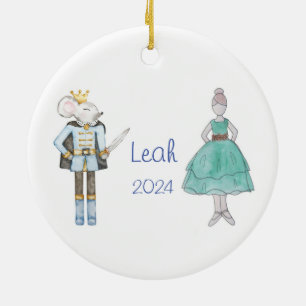 Personalized Party GirlMouse King Nutcracker  Ceramic Ornament
