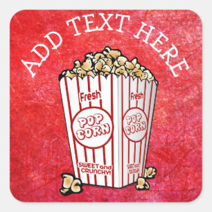PERSONALIZED Party Popcorn Stickers