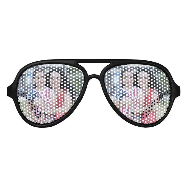 Personalized party shades. Make your own! Aviator Sunglasses (Front)