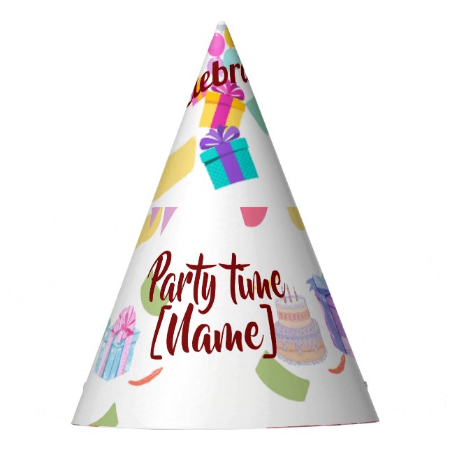 Personalized Party Time Celebration Hat (Front)