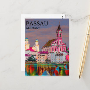 Personalized Passau postcard, GERMANY card, Passau Postcard