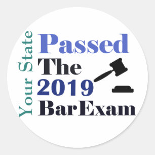 Personalized Passing the Bar Classic Round Sticker