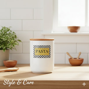 Personalized Pasta Jar Label with Classic Style