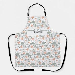 Personalized Pastel Apron - Modern Initial & Name 