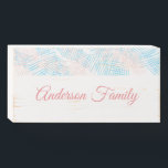 Personalized Pastel Blue and Pink Wooden Box Sign<br><div class="desc">Accent your home or office with a personalized wooden box sign painted with pastel blue and pink line stroke. Perfect also as a Christmas,  year-end,  birthday or new home gift for boss,  colleagues,  family and friends.</div>