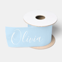 Personalized Pastel Blue Elegant Name Satin