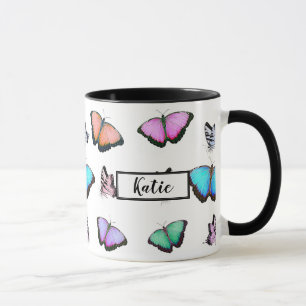 Personalized Pastel Butterflies Mug